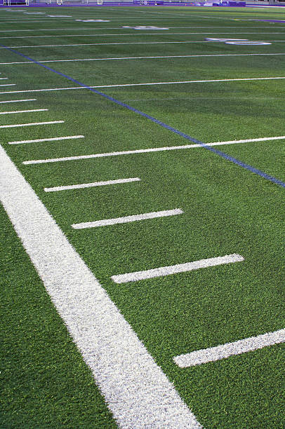 istock Astroturf Football Field in Green White & Blue 182893232