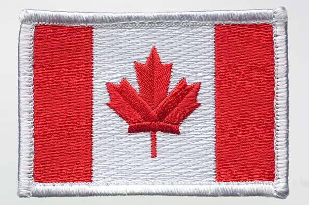 Photo of Canada's flag patch.
