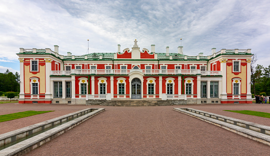 Tallinn, Estonia - July 2019: Kadriorg palace and gardens outside Tallinn