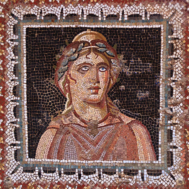 istock Tunisia: Roman Mosaic Face in Bulla Directed by 182894204