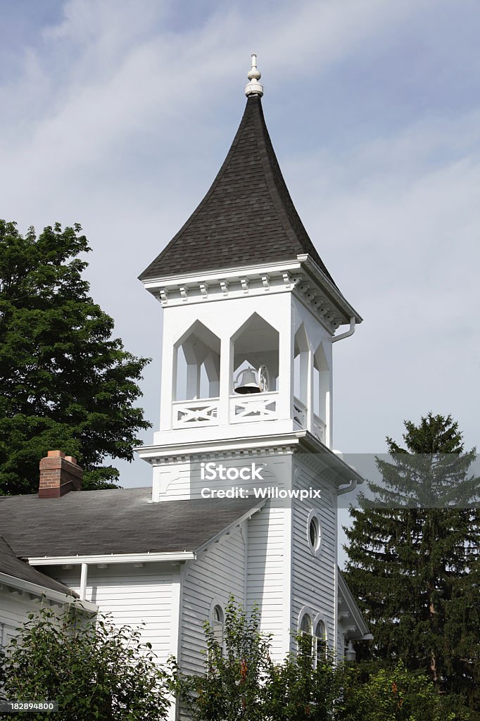 Kirche mit quadratischer Bell Tower in ländlichen New York - Lizenzfrei Alterungsprozess Stock-Foto