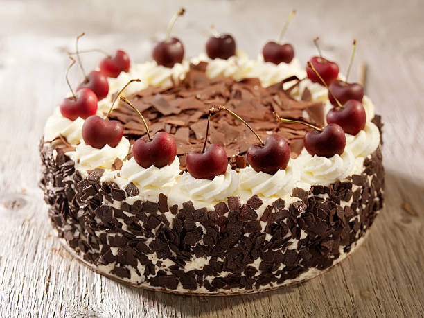 Black Forest Cake Black Forest Cake -Photographed on Hasselblad H3D2-39mb Camera torte photos stock pictures, royalty-free photos & images