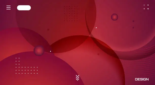 Vector illustration of Modern red circle abstract background for landing page website template design