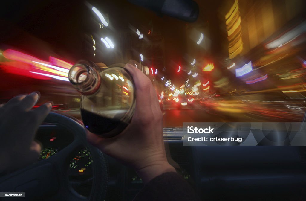 Drunk driver Composite image of someone driving while intoxicated. Driving Stock Photo