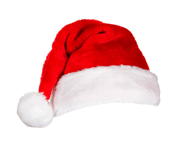 santa cappello (in bianco) - christmas hat foto e immagini stock