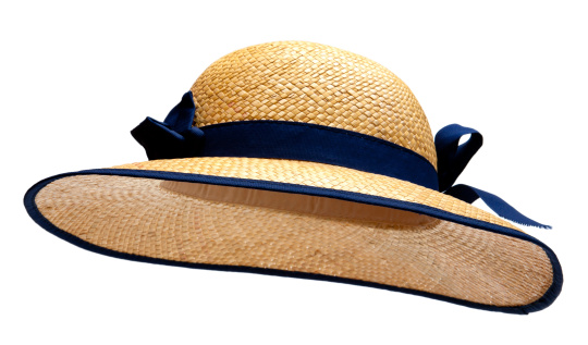 A straw beach sun hat with clipping path.