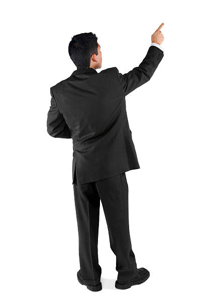 istock Businessman pointing against  white background 182896645