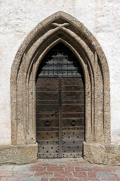 istock Medieval Church door 182896866