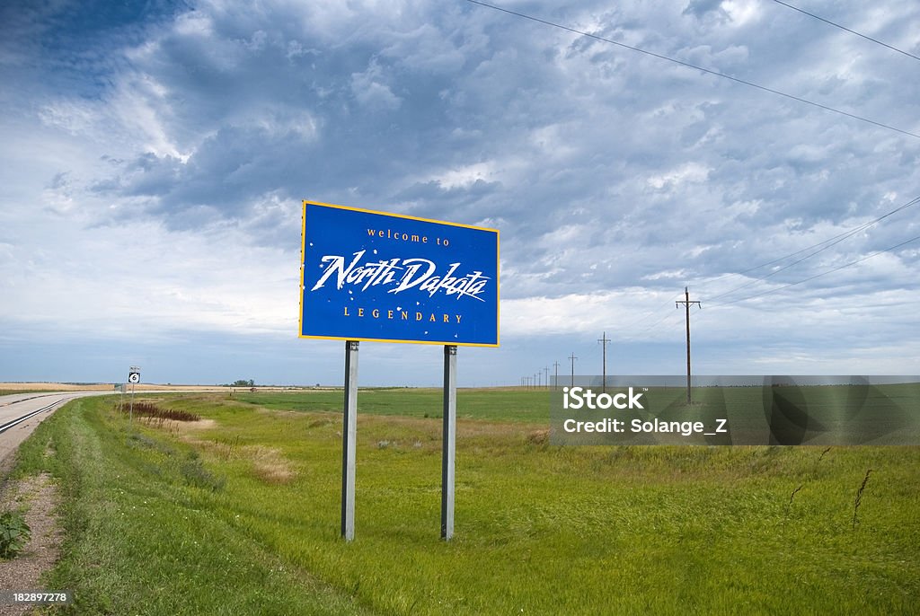 Benvenuto nel Nord Dakota - Foto stock royalty-free di Dakota del Nord