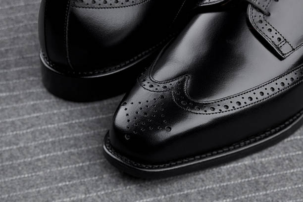 Pair of mens black shoes Please view more mens fashion detail here: brogue photos stock pictures, royalty-free photos & images