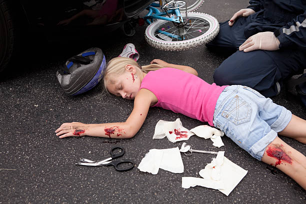 istock Litle Girl Hit by car Series 182897716