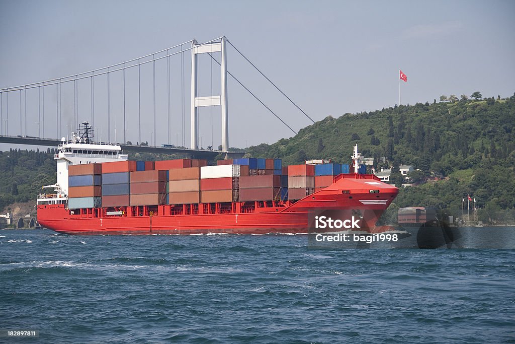 Cargo Container Ship Cargo container ship in the istanbul strait Anchor - Vessel Part Stock Photo