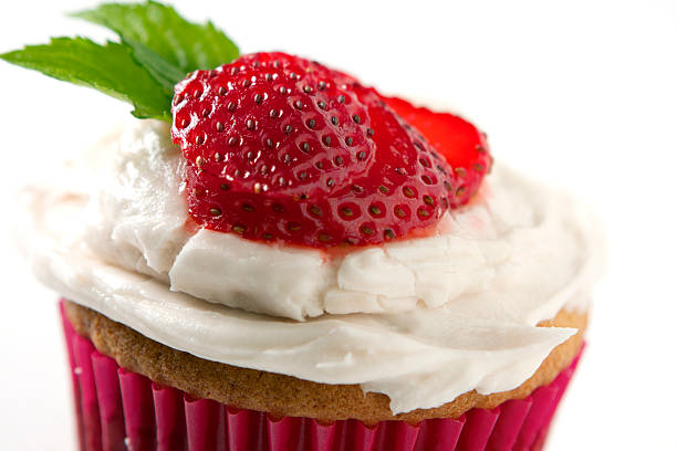 istock Cupcake with Strawberry and Cream Cheese Frosting 182898368
