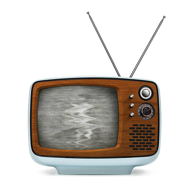 istock Vintage Portable TV with Static 182898473