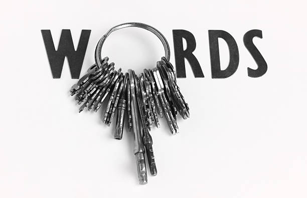 Keywords Concept With Ring Of Keys Making Letter O Stock Photo