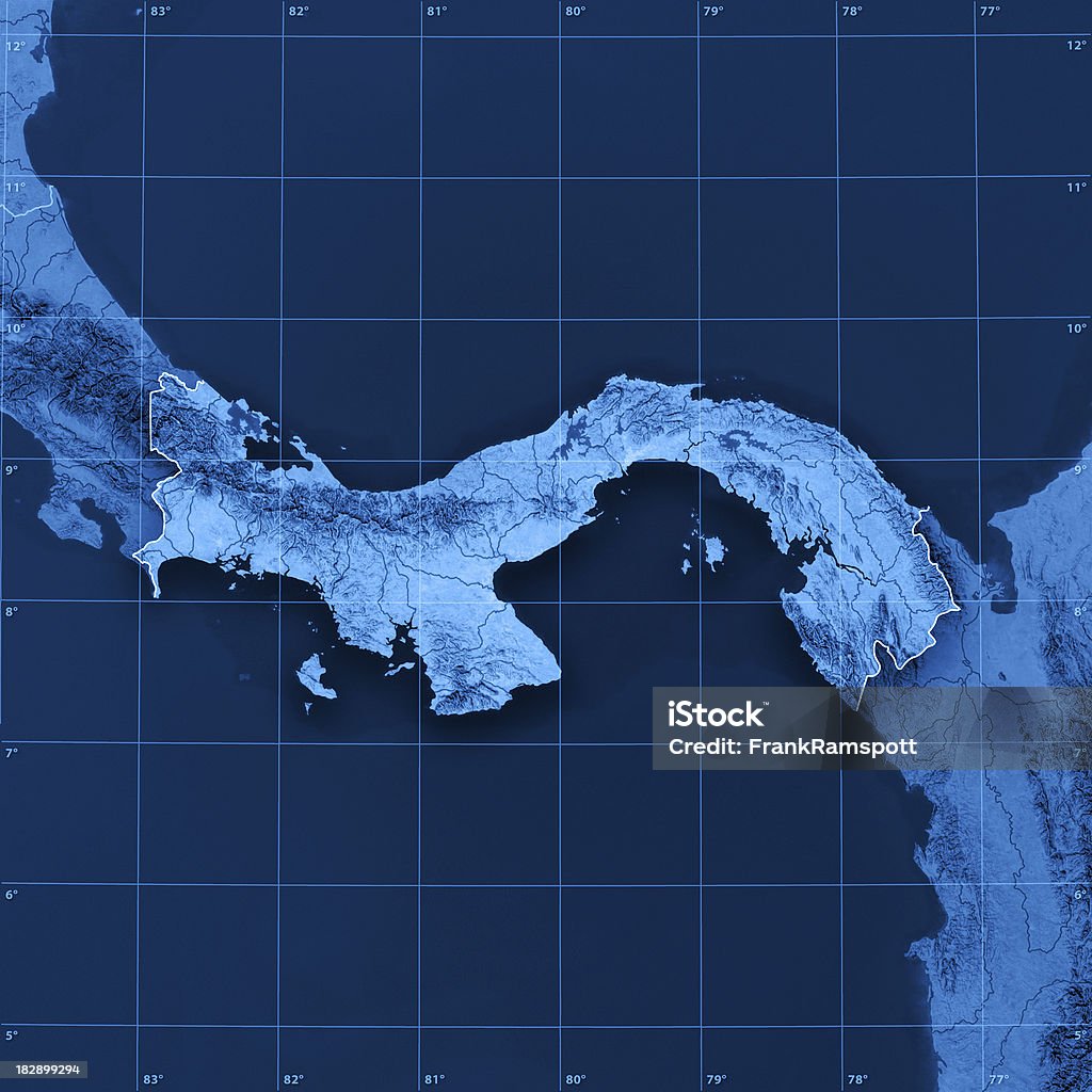 Panama mapy (Map) topograficznej - Zbiór zdjęć royalty-free (Mapa)