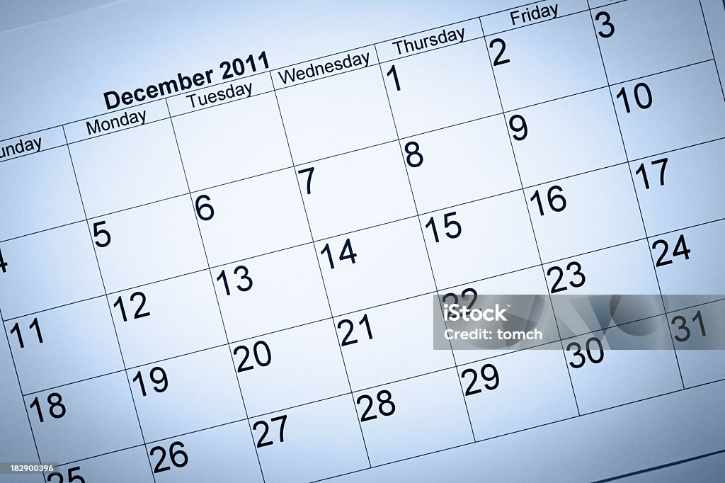 Calendário de dezembro de 2011 - Foto de stock de A Data royalty-free