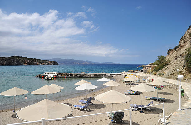 istock Small harbour and beach at Istria Bay, northern Crete, Greece 182901691