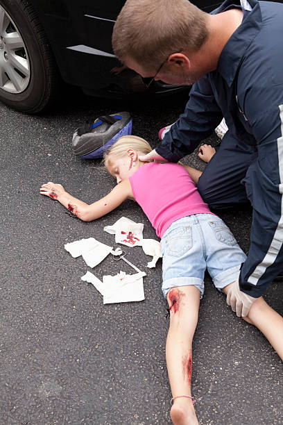 istock Litle Girl Hit by car Series 182901793