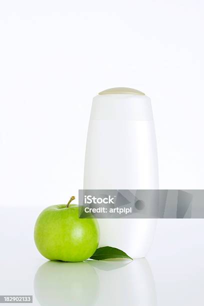 Plastic Bottle And Green Apple Stock Photo - Download Image Now - Apple - Fruit, Beauty, Beauty Product