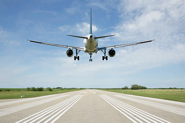 istock XXL jet airplane landing on runway 182902432