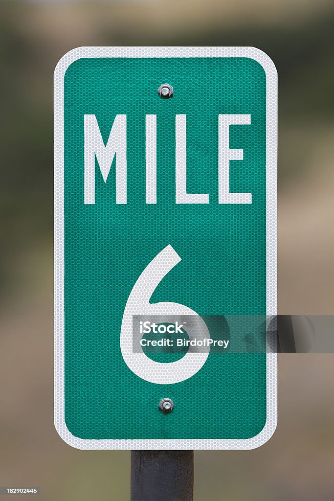 Sechs Mile Marker - Lizenzfrei Verkehrsschild Stock-Foto