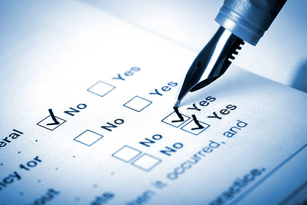 충전 설문지 - checkbox questionnaire checklist yes 뉴스 사진 이미지