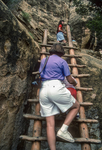 istock Mesa Verde NP - Cliff Palace - Climbing the Ladder  - 1990 1829041775