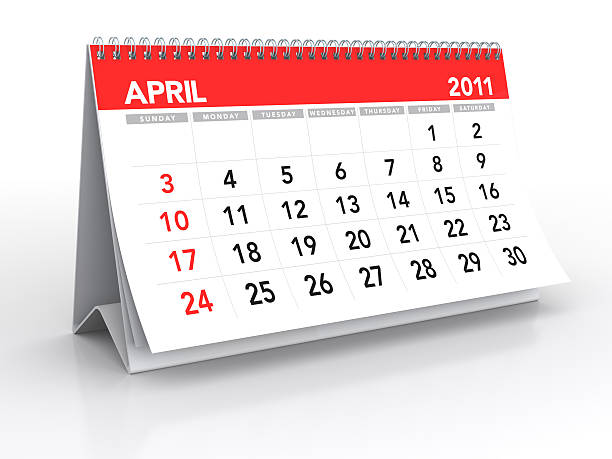 april 2011-kalender - april calendar 2012 time stock-fotos und bilder