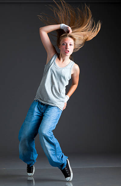 istock Teenage girl dancing 182904657