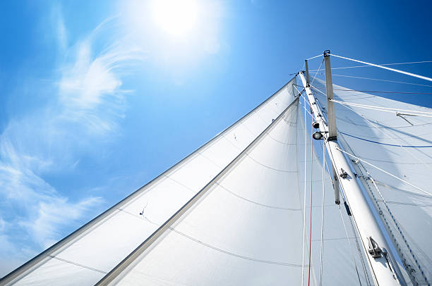 istock White sails of a yacht on sunny day 182904747