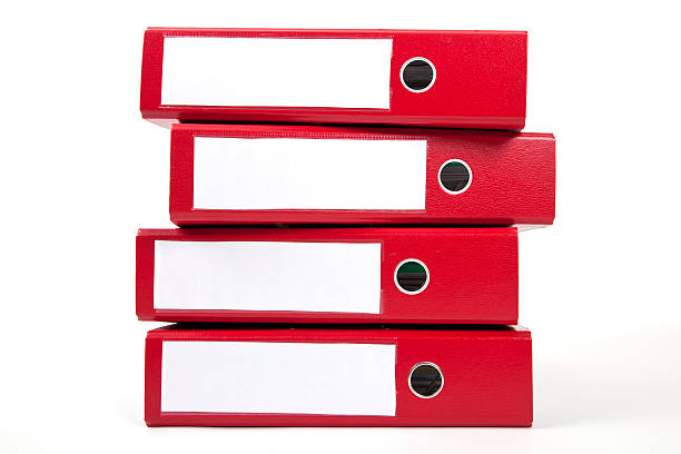 red ring binders stock photo