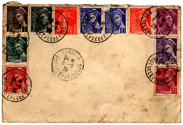 Stamped envelope from Paris, France, 1939