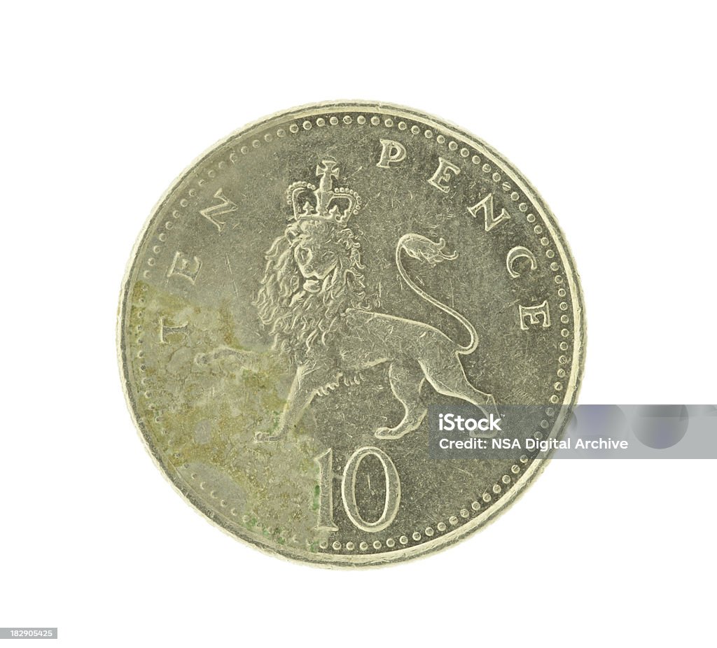 British Moeda de Dez Pence (imagens de alta resolução - Royalty-free Antigo Foto de stock