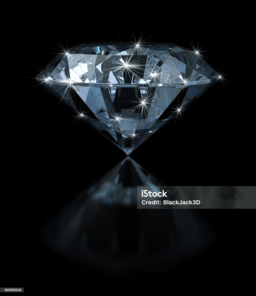 Diamond com Magic Sparks - Foto de stock de Diamante - Pedra preciosa royalty-free