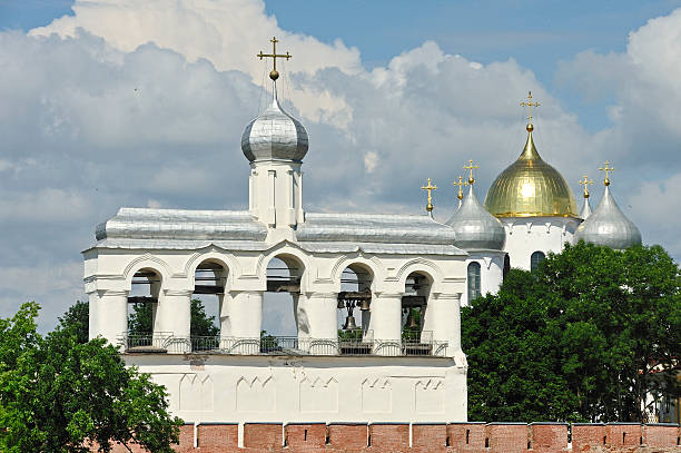 Big bell in belfry of Rostov Kremlin in Russia