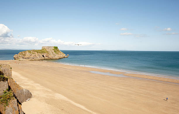 istock Tenby beach and island 182906065