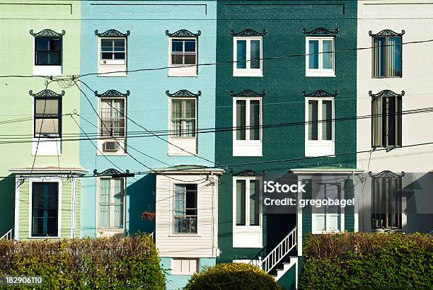 Park Place Row Houses In Portland Maine Stock Photo - Download Image Now - Portland - Maine, Apartment, House