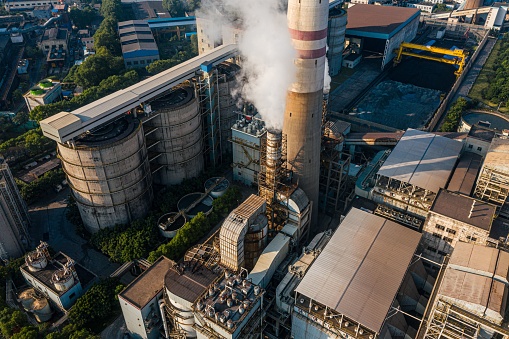 Aerial photography of Wuhan Qingshan Thermal Power Station