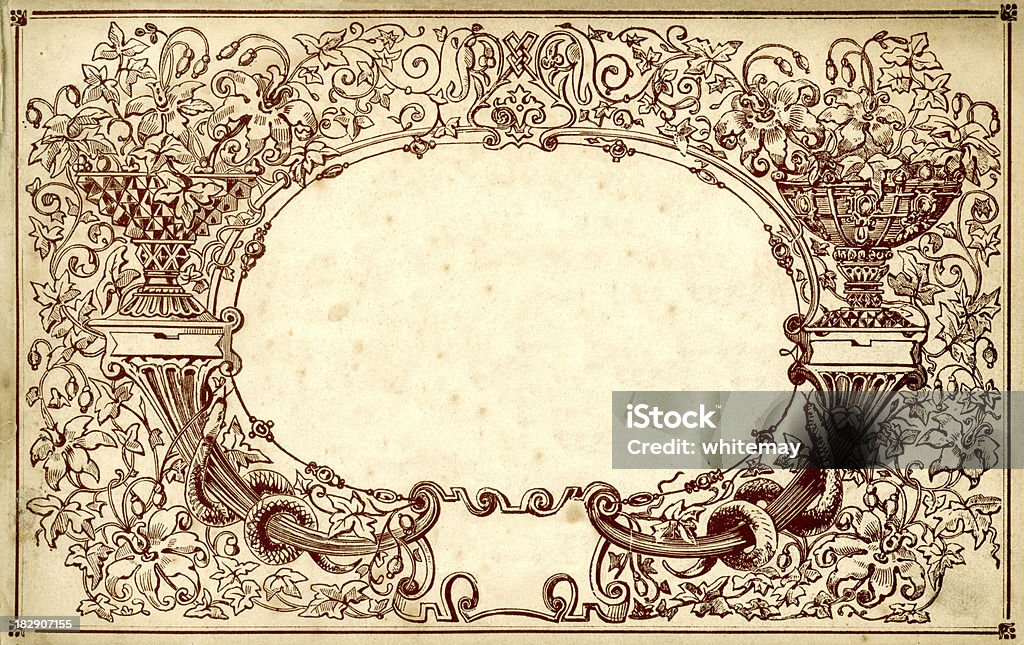 Fleuri frontière du XIXe siècle - Illustration de Bordure libre de droits