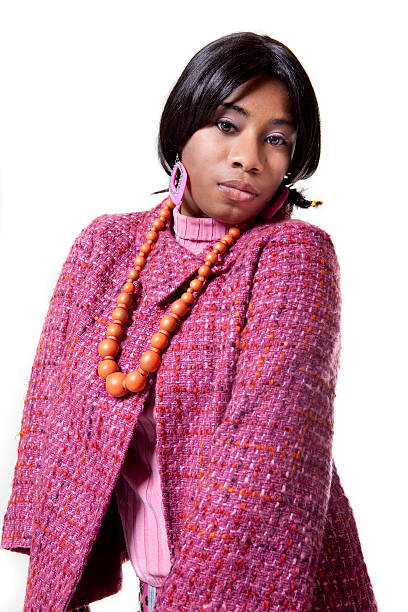istock Fashionalble Woman in Pink on a White Background 182907571