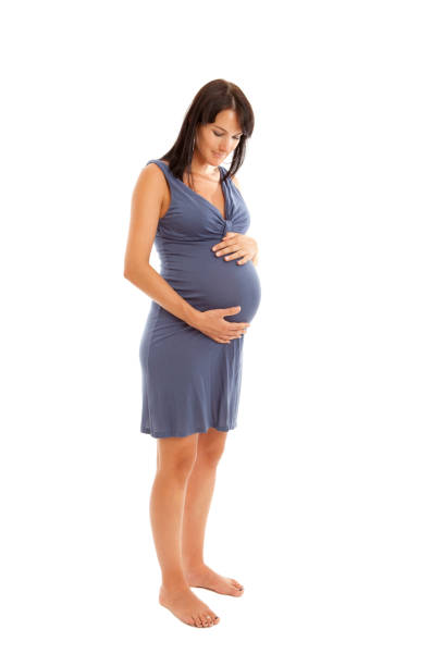 pregnant woman - pregnant isolated on white stockfoto's en -beelden