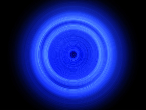 An abstract cold blue vortex of a black hole or a fire tornado.