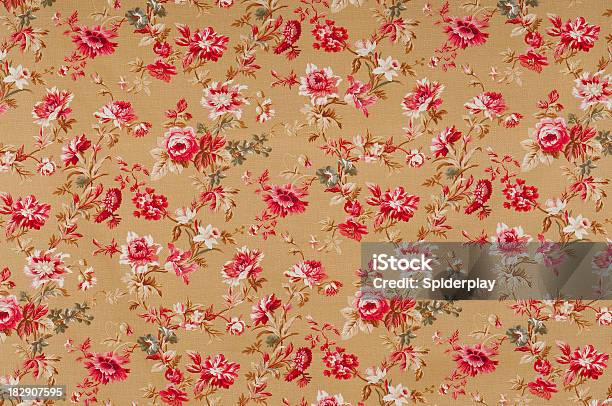 Enchanted Garden Medium Antique Floral Fabric Stock Photo - Download Image Now - Toile, Pattern, Textile