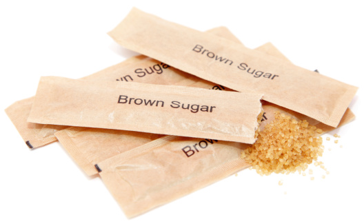small brown sugar sachets