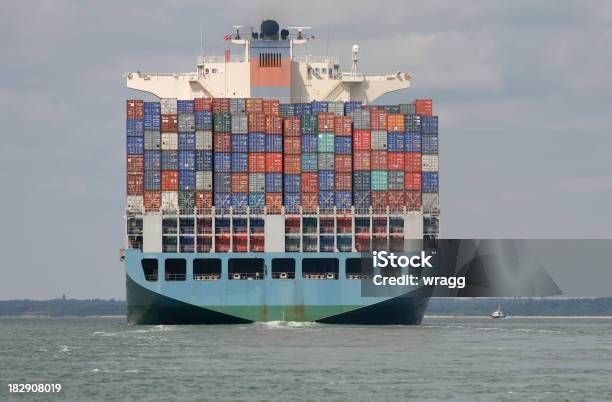 Global Trade On A Container Ship Stock Photo - Download Image Now - Business, Cargo Container, Container