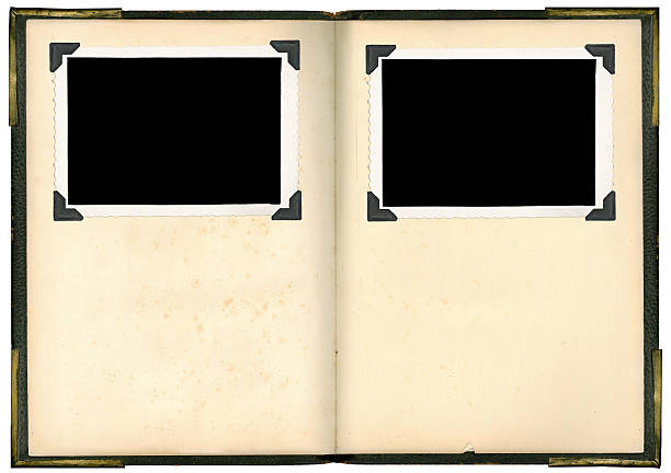 istock Old photo album with two photos 182908166