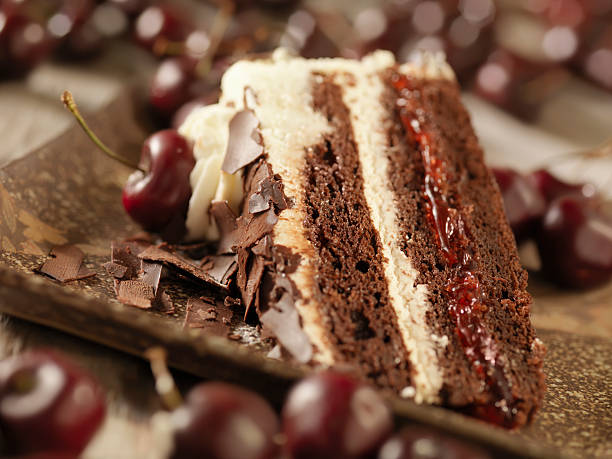 Black Forest Cake Black Forest Cake -Photographed on Hasselblad H3D2-39mb Camera black forest photos stock pictures, royalty-free photos & images