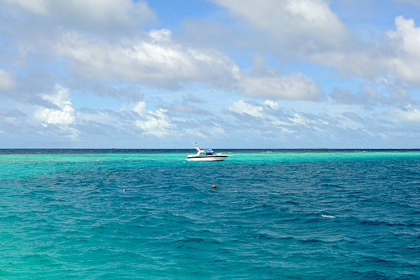 istock Motorboat in the indian ocean with beautiful cloudscape 182908444
