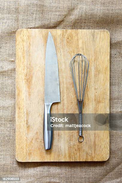 Chopping Board And Utensils Stock Photo - Download Image Now - Burlap, Cooking, Cooking Utensil